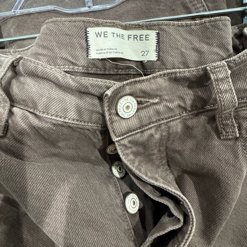 We The Free Taupe Barrel Mid-Rise Jeans - Picture 3 of 4